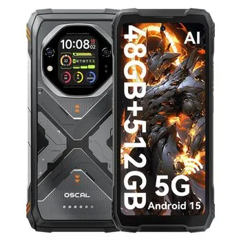 Oscal Tank 1 16gb 512gb 6.78' Ips 5g Dual Sim 20000mah 55w Ip68 Nfc Android 13 Naranja
