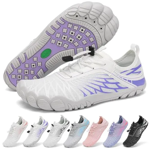 SAGUARO Barefoot Zapatillas Mujer Escarpines de Agua Secado Rápido Zapatos Minimalistas Ligeras Calzado Descalzos con Puntera Ancha, Morado Claro, 41 EU