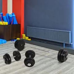 HOMCOM Juego de Pesas de 55 kg con Mancuernas y Barra Pesos Ajustables 2 en 1 con Discos para Culturismo Entrenamiento Fitness en Hogar Gimnasio Negro