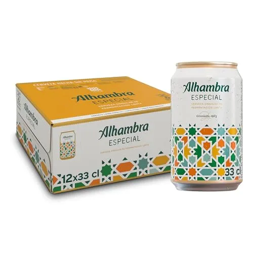 Cerveza Alhambra Especial Lager Fermentación Lenta, Pack 12 Latas 33cl