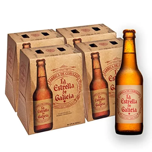 Estrella Galicia La Estrella Cerveza Lager 24 Botellines 33 cl