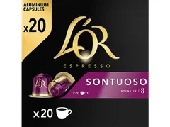 L'OR ESPRESSO - Estuche 20 cápsulas L'OR ESPRESSO café Sontuoso intensidad 8 compatibles con máquinas Nespresso Original.