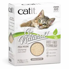 CATIT Go Natural (5,6 kg) - Arena para Gatos Vegetal Aglomerante de Cáscara de Guisante Sin Polvo (Sin Aroma, Lavanda ó Vainilla)