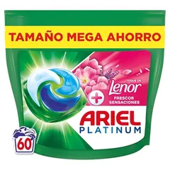 Ariel PODs Platinum ,Lenor Sensaciones 60 LAVADOS Detergente Líquido En Cápsulas Frescor Sensaciones Cápsulas, 60 Lavados