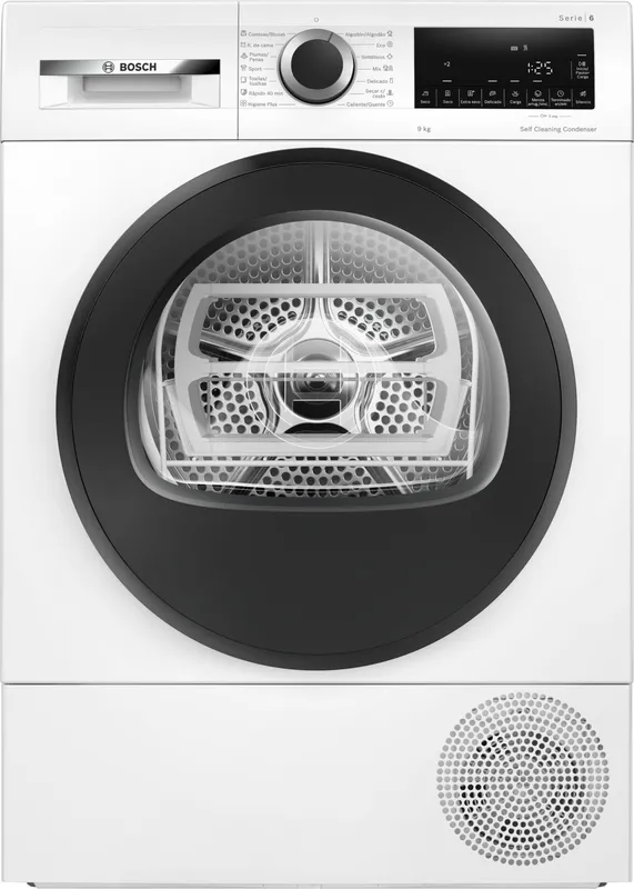 Secadora de bomba de calor Bosch Serie 6 WQG245D0ES 9 kg Clase C AutoDry y condensador autolimpiante