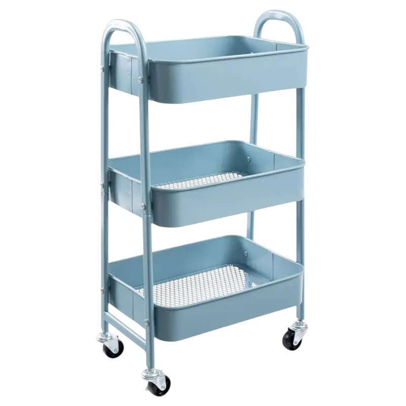 Carro de Almacenamiento Carrito Auxiliar con Ruedas Carro Cocina Carro Servicio Carrito Metalico con Ruedas 3 Niveles Carro Rodante Carro Organizador para Dormitorio Baño Oficina,Carrito de cocina o multiuso de tres niveles con rueda (FRUTA-001 1690 2090)
