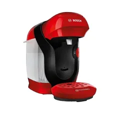 Cafetera de cápsulas - Bosch Tassimo Style TAS113E, 3.3 bar, 0.7 l, 1.400 W, Intellibrew, Tamaño Compacto, Sostenible, Rojo