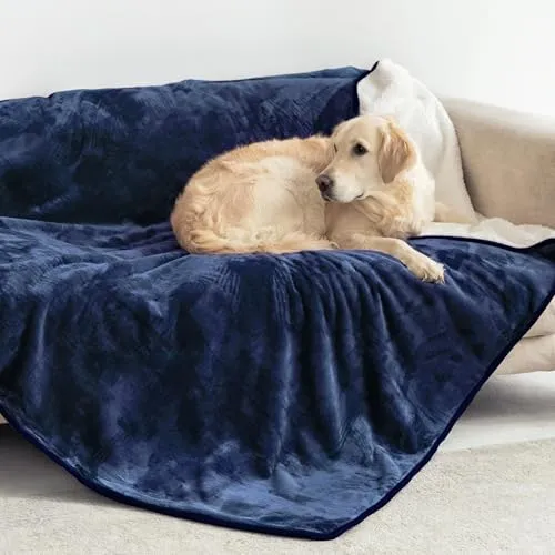 Dreamzie - Manta Impermeable Perro y Gato Suave - 127x152 cm - Azul Marino