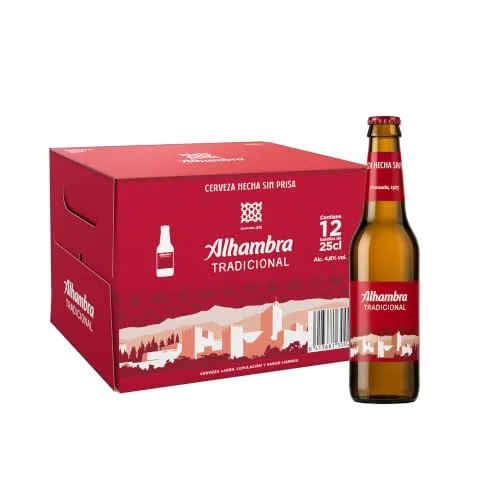 12 Botellines x 25cl Alhambra Tradicional Lager Suave