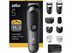 Cortapelos Braun Inalámbrico 14 Niveles 120min Autonomía Carga Rápida Negro/Gris