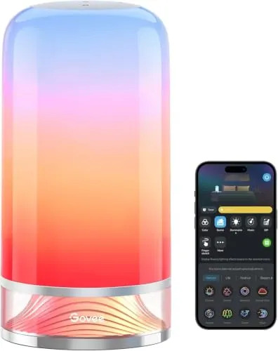Versión en español — lampe de chevet led, lampe de table tactile dimmable rgbicww avec 70 modes scène, compatible avec alexa, fonctionne avec matter,