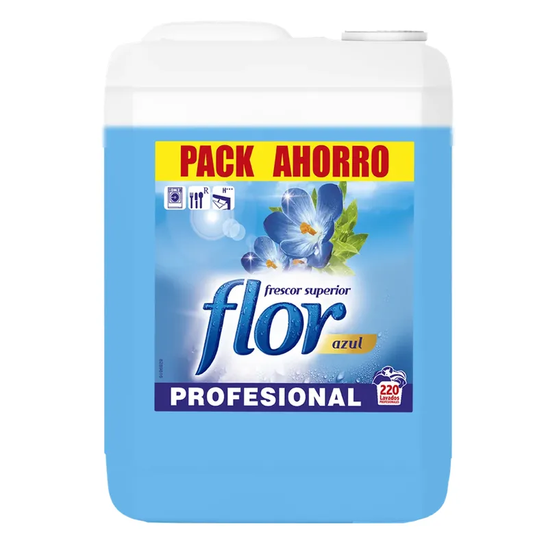 Suavizante Flor Azul 250 Lavados 10 Litros - Garrafa Suavizante Original Flor Azul - Frescor Superior - Pack Ahorro - Formato Profesional - Reckitt Benckiser.