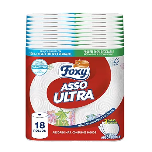 Papel Cocina Foxy Asso Ultra - 18 Rollos