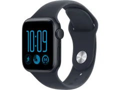 Apple Watch SE 3 (2026), GPS, 40 mm, Caja de aluminio Medianoche, Correa deportiva Azul marino, Talla S/M, Siri AI