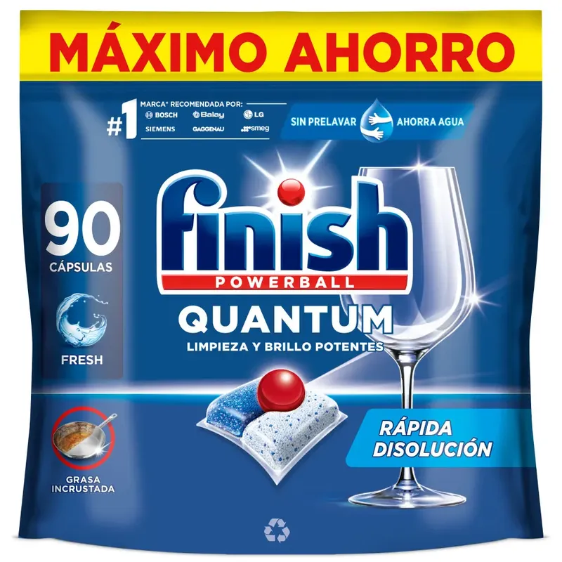 Finish Powerball Quantum Pastillas para lavavajillas Regular 90 pastillas