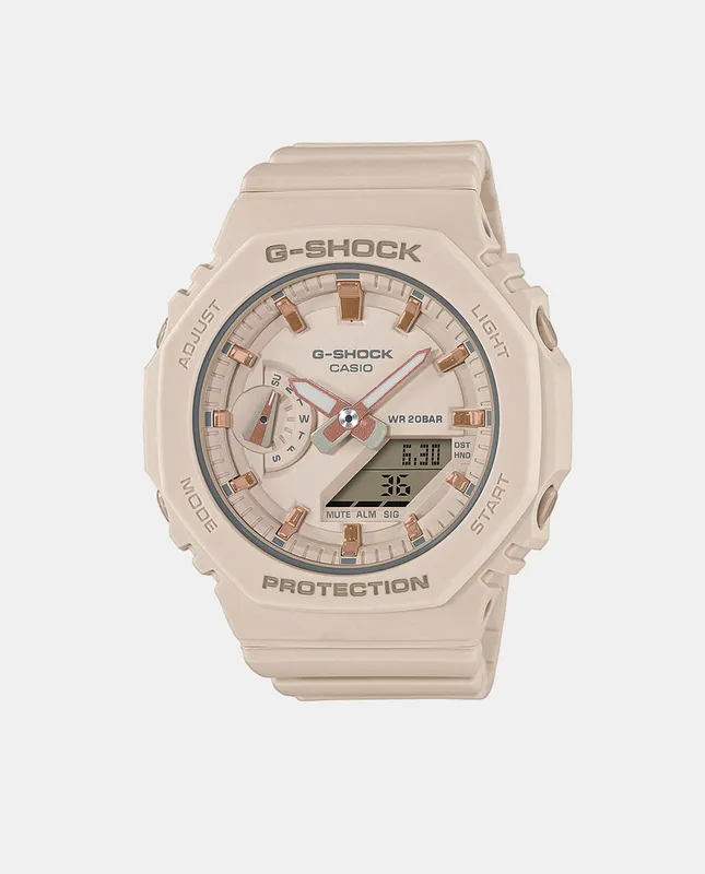 Casio - Reloj de mujer G-Shock 2100 Series GMA-S2100-4AER de resina beige.