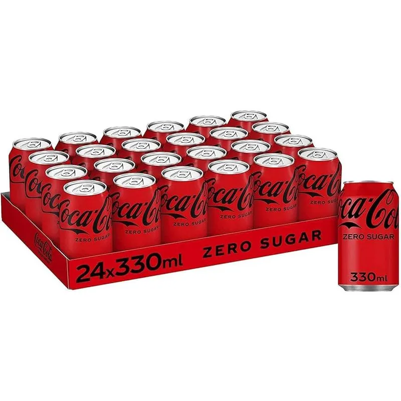 24 Latas De COCA COLA / COCACOLA ZERO SABOR ORIGINAL, CAJA 24Unidades lata 33cl / 330ml, Envio Desde España