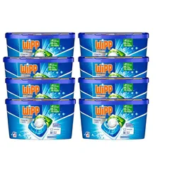 Wipp Express Power Caps 8x10 Detergente en Cápsulas para Lavadora, 80 Dosis, Limpieza Profunda, Eficaz en Agua Fría