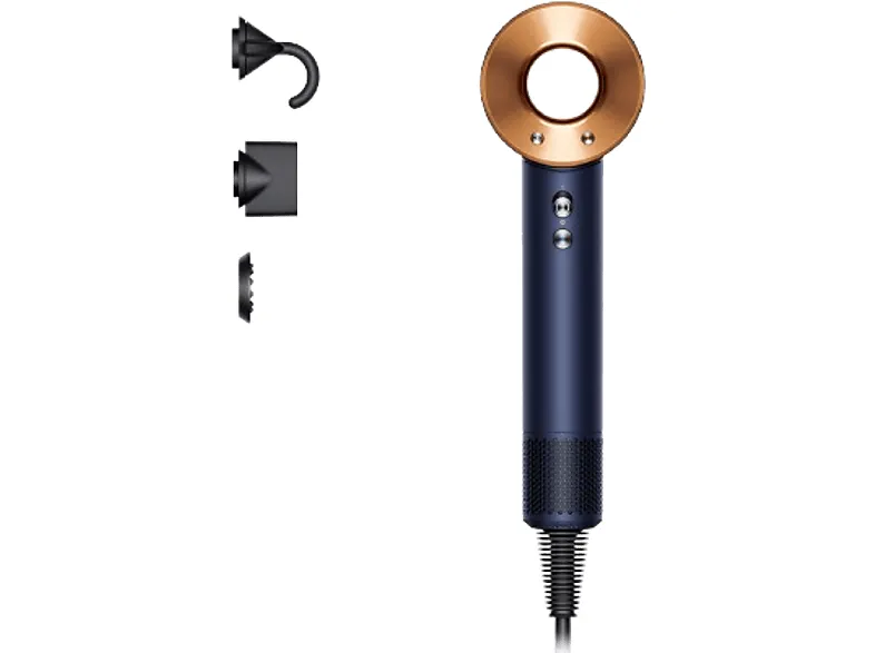 Secador Dyson Supersonic™ Liso+Ondulado Azul Cobre 1600W 3 velocidades Función Iónica Y Disparo Frío