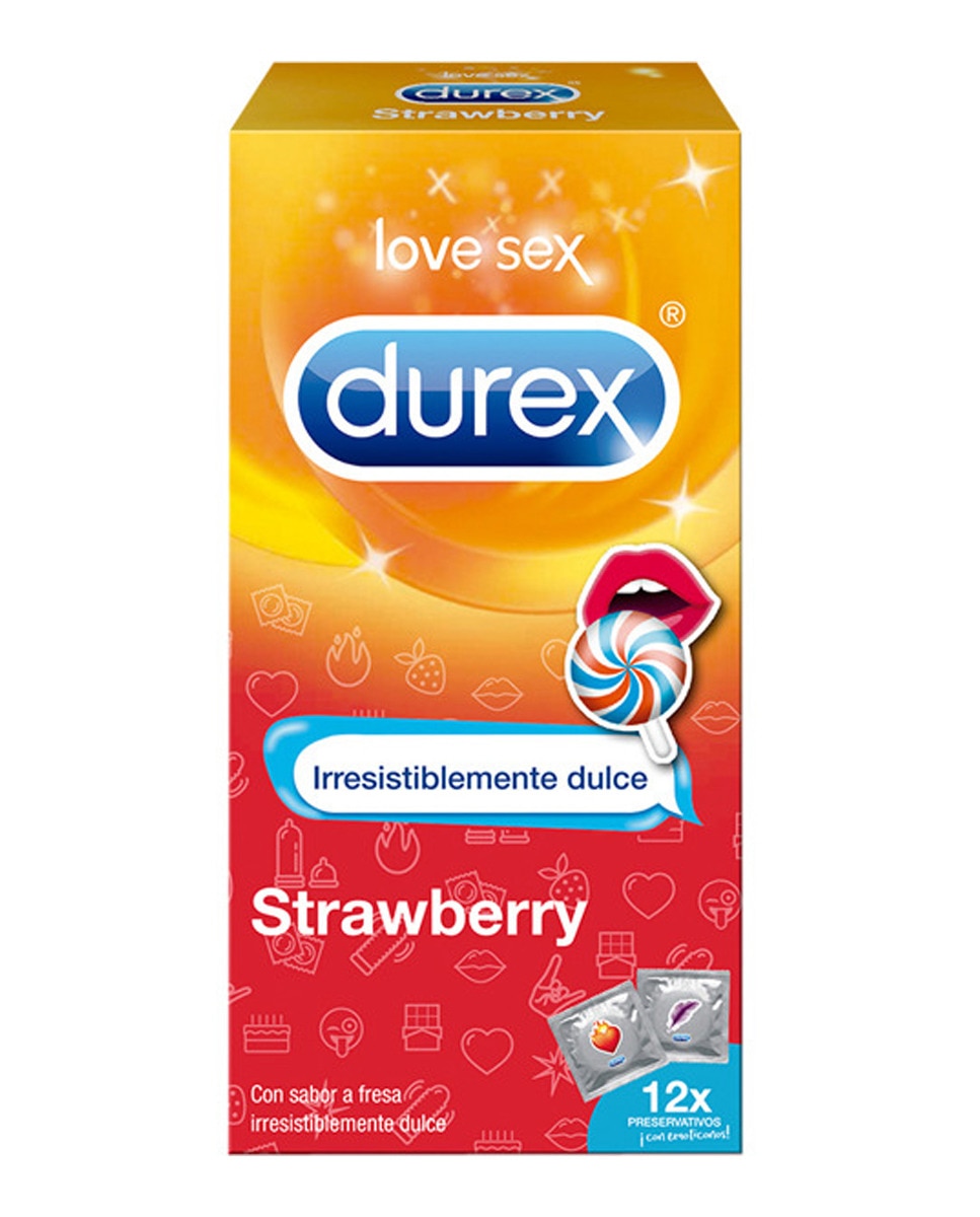 12 Preservativos de Fresa Durex