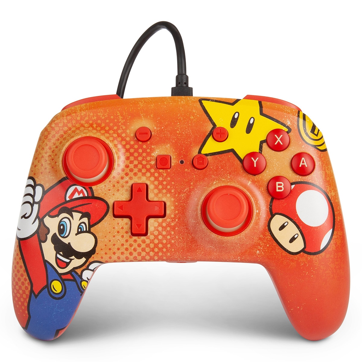 Mando con cable color rojo Mario Vintage para Nintendo Switch