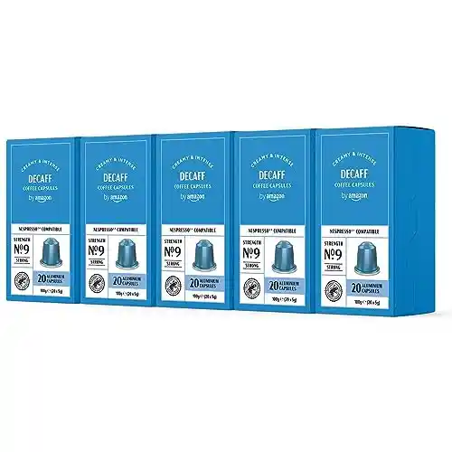 100 Cápsulas de café Espresso Descafeinado compatibles con Nespresso by Amazon (cápsula a 10 cent)