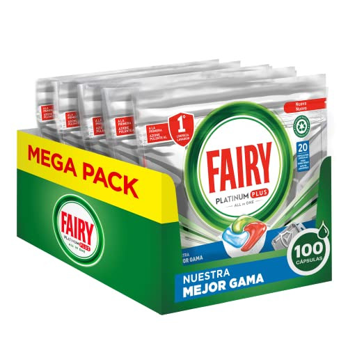 100 Cápsulas Pastillas Lavavajillas Fairy Platinum Plus All in One