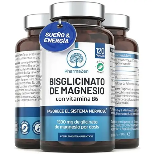 Suplemento alimenticio de Bisglicinato de Magnesio con Vitamina B6 (120 cápsulas)