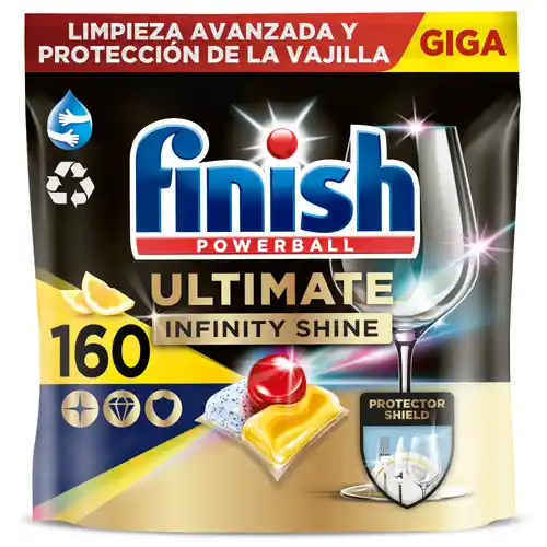 160 Cápsulas Lavavajillas Finish Powerball Ultimate Infinity Shine Limón - a 0,1€ la cápcula