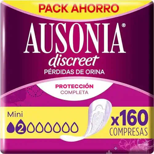 160x Compresas Incontinencia Mujer Ausonia Discreet Mini