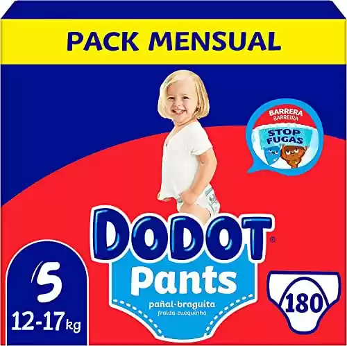 180 pañales braguita Dodot Pants Talla 5 (12-17 kg)
