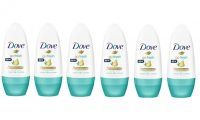 Pack de 6 botes de desodorante Dove Go Fresh Roll On 50 ml