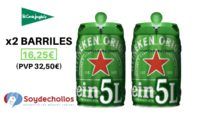 ¡2x1! Por la compra de un barril de 5L de cerveza Heineken en El Corte Inglés llévate otro GRATIS