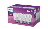 Pack de 6 bombillas LED E27 5.5W 470lm Philips