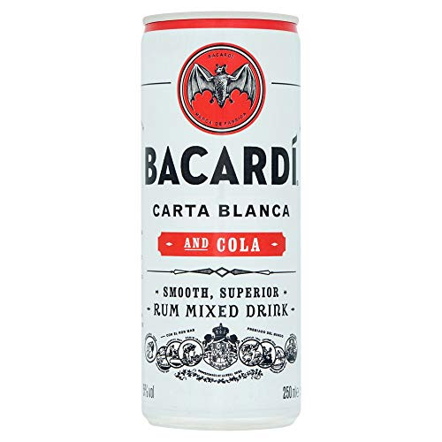 24 latas de Bacardí carta blanca y cola