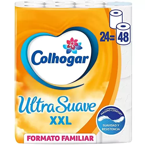 24 Rollos Extra Grandes Colhogar Ultra Suave XXL Papel Higiénico Suave de 2 Capas