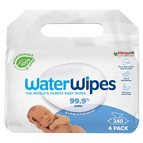 240x Toallitas húmedas de bebé compostables 100% de origen vegetal WaterWipes (compra recurrente)