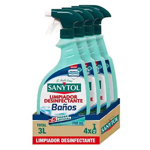4x750ml Desinfectante Antical Baños Sanytol Limpiador