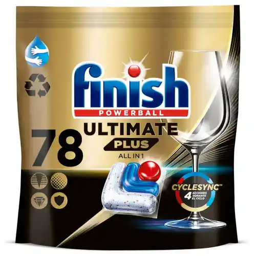 78 pastillas Finish Powerball All in 1 Ultimate Plus para Lavavajillas