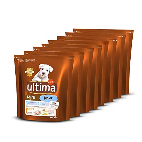 8 bolsas de Pienso para Perros Mini Junior con Pollo de Ultima