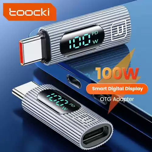 Adaptador USB tipo C macho a tipo C hembra Toocki 100W