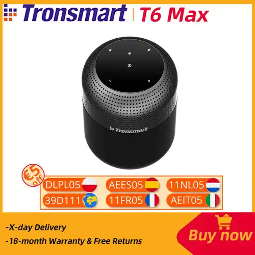 Altavoz Tronsmart T6 Max de 60W con 20 horas de reproducción