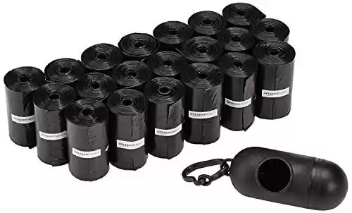 Amazon Basics - 300 Bolsas para excrementos de perro con dispensador y clip para correa