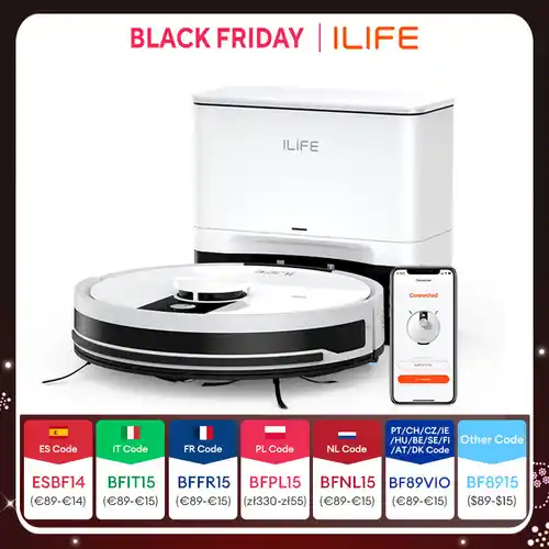 Aspirador Robot iLife A12 Pro con base de recogida de polvo