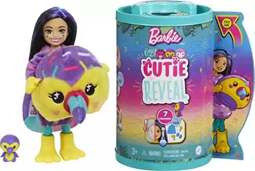 Barbie Chelsea Cutie Reveal Serie Amigos de la jungla Tucán