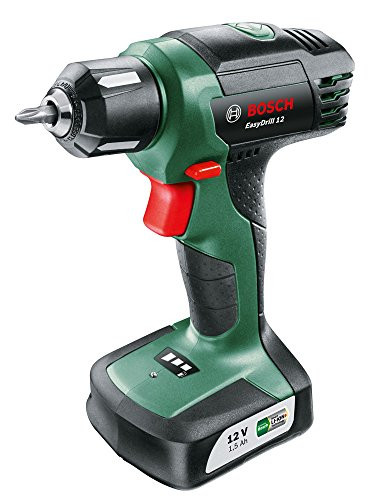 Bosch EasyDrill 12 - Taladro atornillador a batería (12 V, con batería integrada, Cargador, Punta de destornillador)