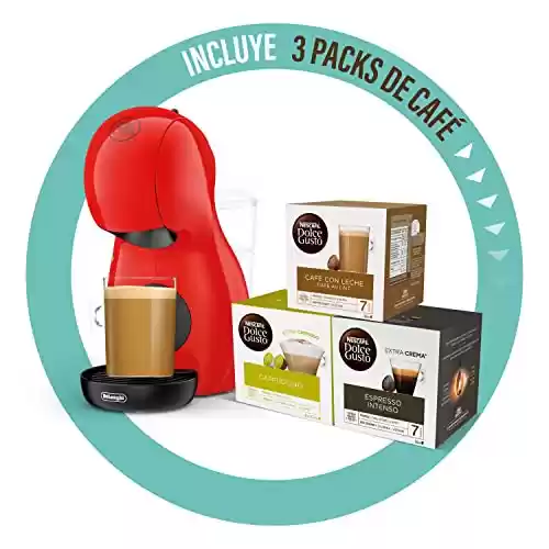 Cafetera de cápsulas con 15 bares de presión Nescafé Dolce Gusto De'longhi Piccolo XS EDG210.R