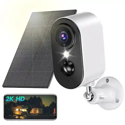 Cámara de Vigilancia Exterior inalámbrica Solar kebruma 2K WiFi
