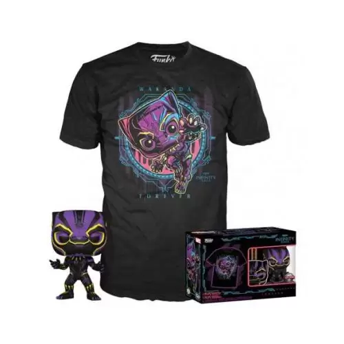 Camiseta + figura Funko Pop Black Panther Marvel