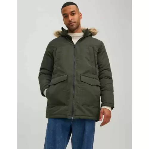 Chaqueta Jack & Jones 'Craft' Khaki para Hombre - Acolchada con Plumas de Fibra Sintética y Resistente Al Agua